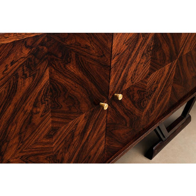Monumental Brazilian Rosewood Credenza With Geometric Veneer Work by Móveis Teperman, 1950s For Sale - Image 4 of 18
