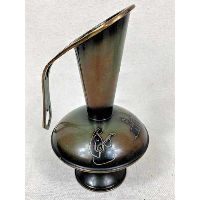 Vintage Mid-Century Metal Pitcher For Sale - Image 4 of 8