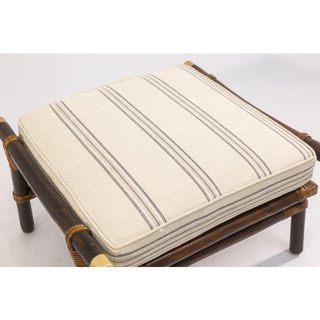 Mid-Century Modern Pair of 1950s John Wisner for Ficks Reed Bamboo Style Vintage Ottoman Footstools For Sale - Image 3 of 8