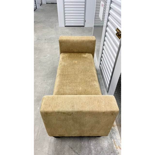 Mid 20th Century Vintage Upholstered Bench/Sofa With Heave Metal Frame For Sale - Image 5 of 12