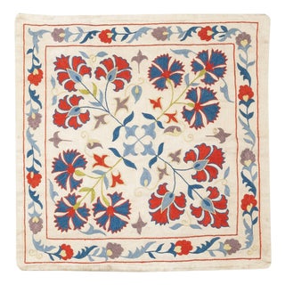 20"x20" 100% Silk Cushion Cover. Embroidered Lace Pillow. Modern Toss Pillow For Sale