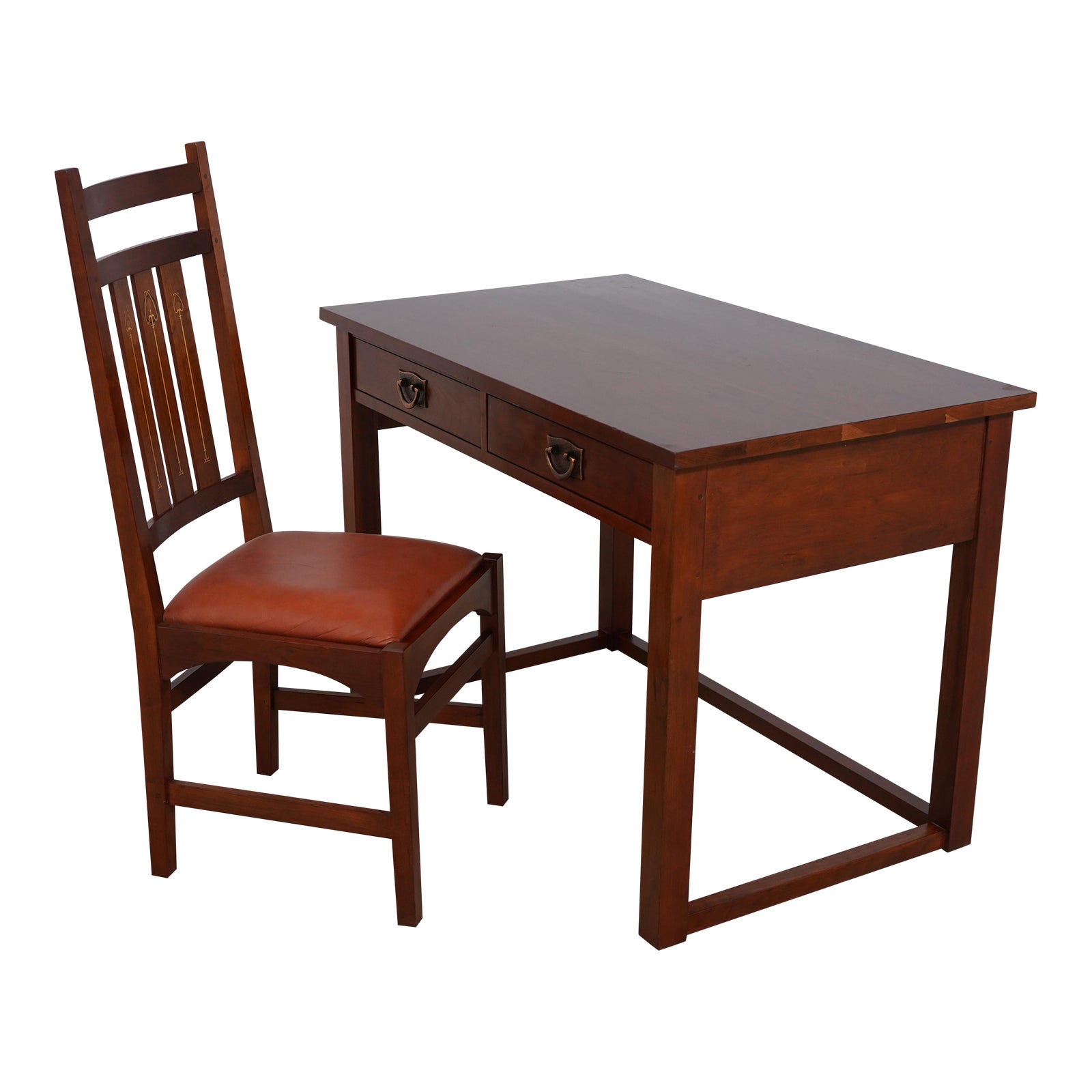 Stickley Harvey Ellis Arts & Crafts Cherry Desk & Chair Chairish