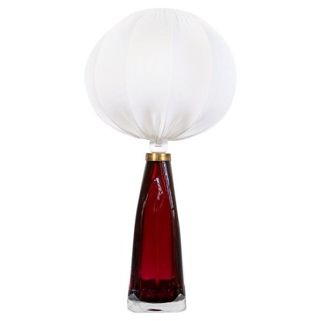 Table Lamp with Cotton Shade by Carl Fagerlund for Orrefors, Sweden, 1960s For Sale - Image 14 of 14