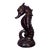 Vintage Large Mid Century Solid Wax Seahorse Candle Dark Purple With Gold For Sale