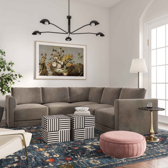 Discover the timeless elegance of the Willow Sectional, a modular masterpiece upholstered in luxurious velvet. This...