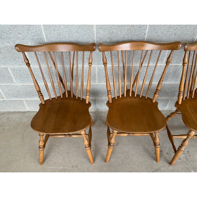 English Van Sciver Maple Windsor Brace Back Dining Chairs - Set of 6 For Sale - Image 3 of 16