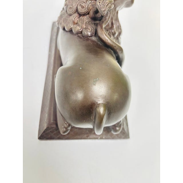 Bronze Vintage Borghese Bronze Lion Doorstop/Bookend For Sale - Image 8 of 9