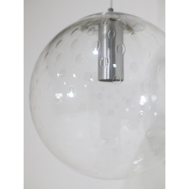 1960s Large Glass Globe Pendant Lamp from from Raak Amsterdam, 1960s For Sale - Image 5 of 6