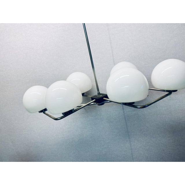 1960s Italian Space Age Ceiling Light in Opaline Glass, Italy, 1960s For Sale - Image 5 of 18