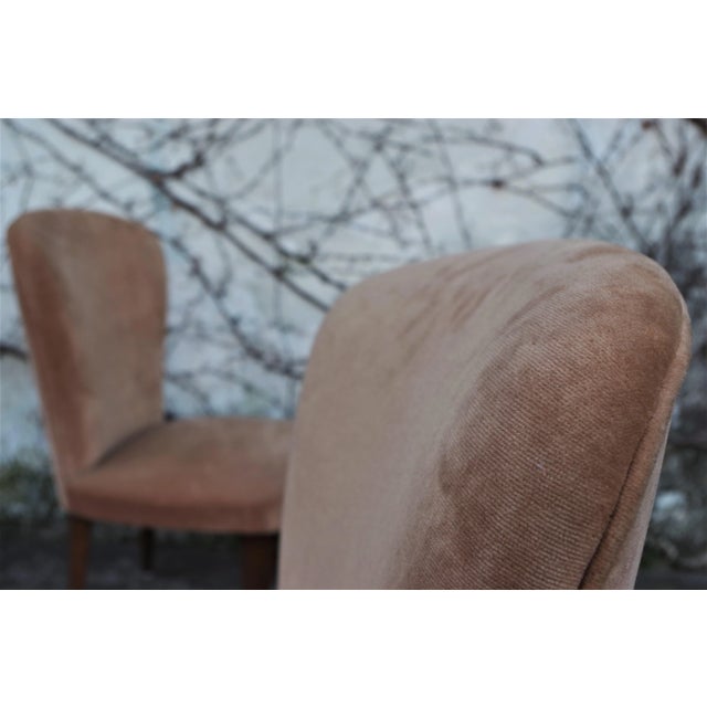 Set of Velvet Armchairs, 1950s For Sale - Image 9 of 10