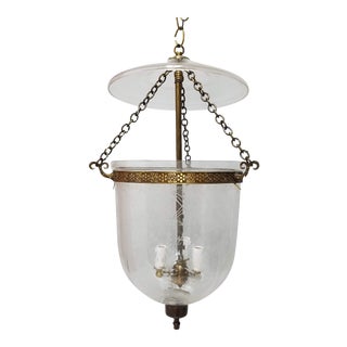 Etched Tulip Pattern Bell Jar Lantern For Sale