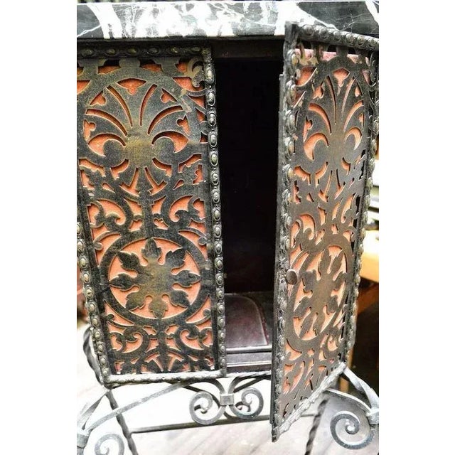 Iron Telephone Stand & Chair After Oscar Bach For Sale - Image 6 of 11