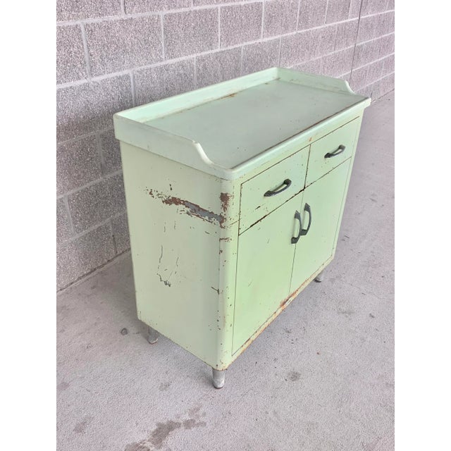 Early 20th Century Antique Hospital Metal Storage Cabinet For Sale - Image 5 of 9