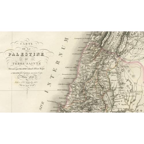 Mid 19th Century Antique Map of Palestine and the Holy Land by Lapie, Paris, 1838 For Sale - Image 5 of 10