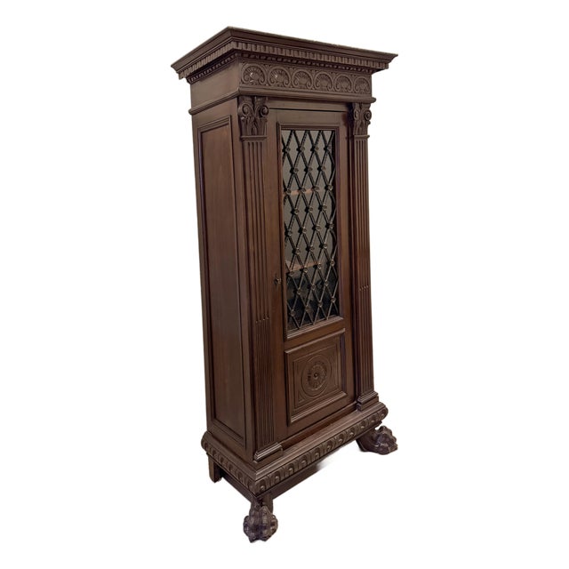 Early 20th Century Italian Renaissance Revival Carved Walnut Bookcase For Sale