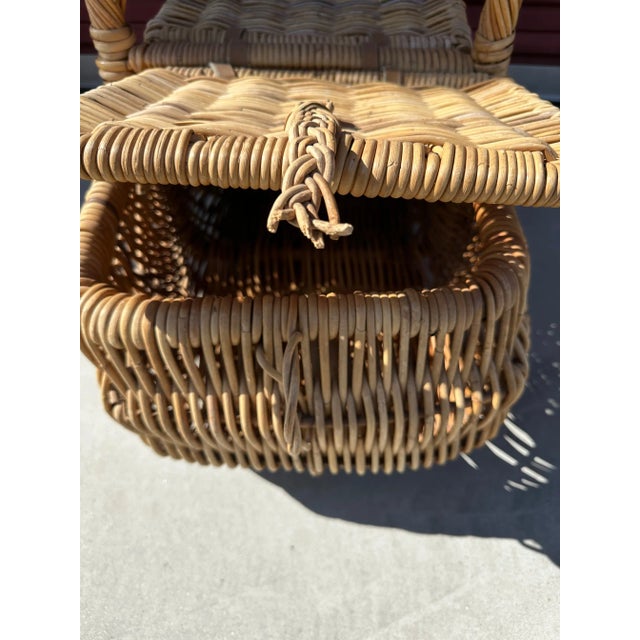 Tan Vintage French Double Sided Picnic Basket For Sale - Image 8 of 9