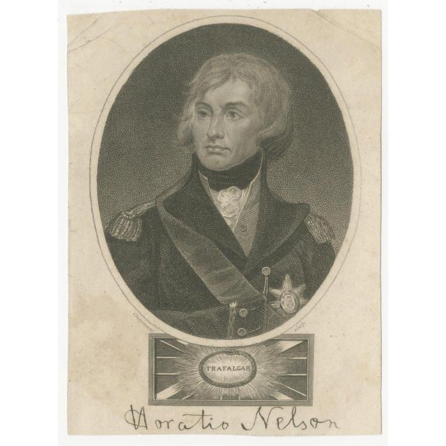 Black After Lemuel Francis Abbott, Horatio Nelson Portrait, Trafalgar, Naval Hero, 1819, Engraving For Sale - Image 8 of 8
