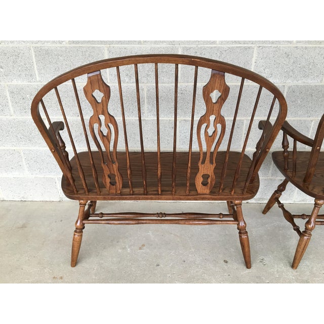 Dinaire Furniture Colonial Solid Oak Deacons Benches a Pair Chairish