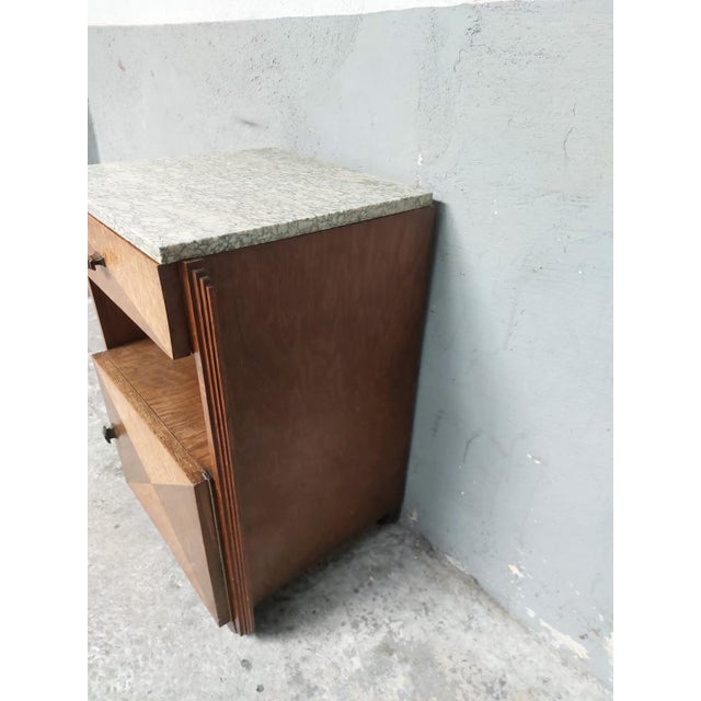 Brown Art Deco Nightstand in Marble, 1950s For Sale - Image 8 of 18