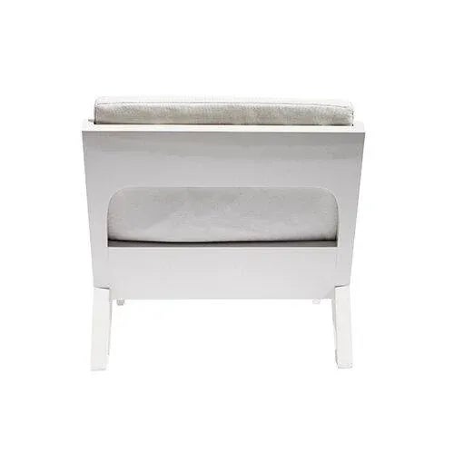 Not Yet Made - Made To Order Portofino Outdoor Lounge Chair by the Drawing Room Atl - Handcrafted Mahogany in Premium Yacht Finish: Classic White - Modern Outdoor Furniture For Sale - Image 5 of 10