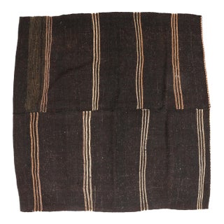 Vintage Dark Brown Modern Kilim Rug - 8`0″ X 8`4″ For Sale