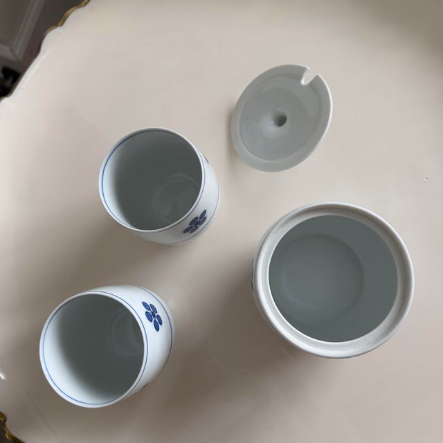 Mid-Century Modern Vintage Hakusan Masahiro Mori Nejiriume Porcelain Tea Set - 3 Pieces For Sale - Image 3 of 4