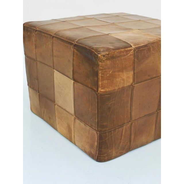 Patchwork Leather Cube Ottoman from de Sede, Switzerland, 1970s For Sale - Image 17 of 18