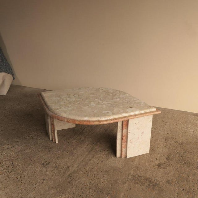 Two-tone Travertine Coffee Table. 130cm long x 90cm wide x 45cm high