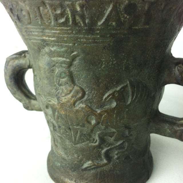 18th Century Antique Lead German Mortar For Sale - Image 5 of 12
