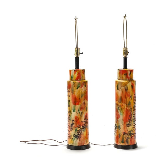 1970s Campus Ceramic Table Lamps - a Pair For Sale - Image 4 of 9