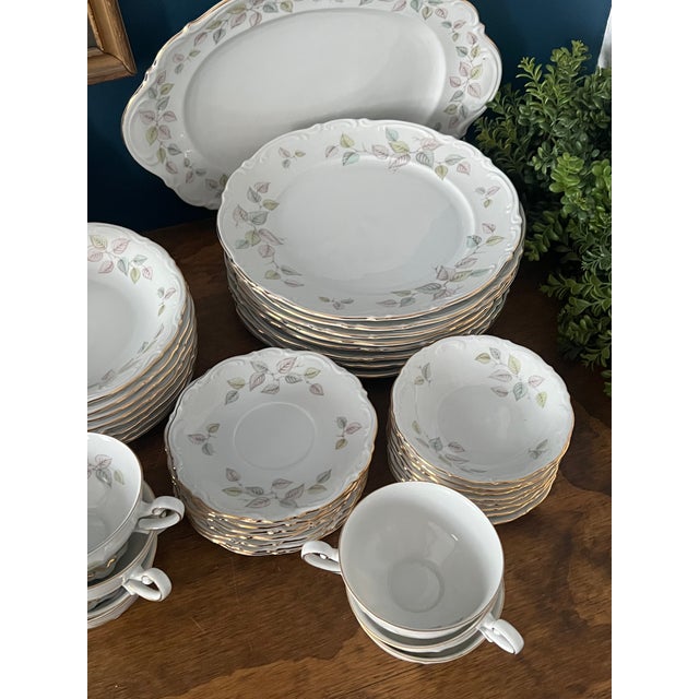 Ceramic 1950s Mid Century Modern Mitterteich Bavaria “Falling Leaves” Porcelain Dinner Service - 49 Pieces For Sale - Image 7 of 18