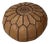 Contemporary Moroccan Leather Pouf Ottoman Cover For Sale