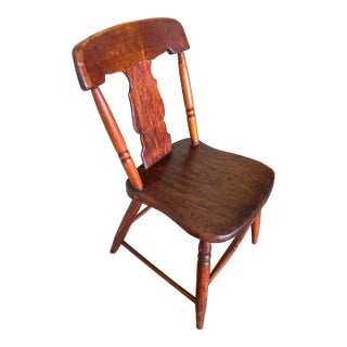 Mid 19th Century Primitive Early Pine Boot Jack Style Chair For Sale