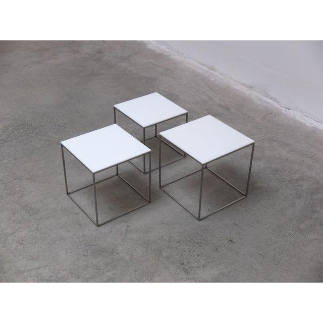Minimalist PK71 Nesting Tables by Poul Kjærholm for Fritz Hansen, 1957, Set of 3 For Sale - Image 9 of 18
