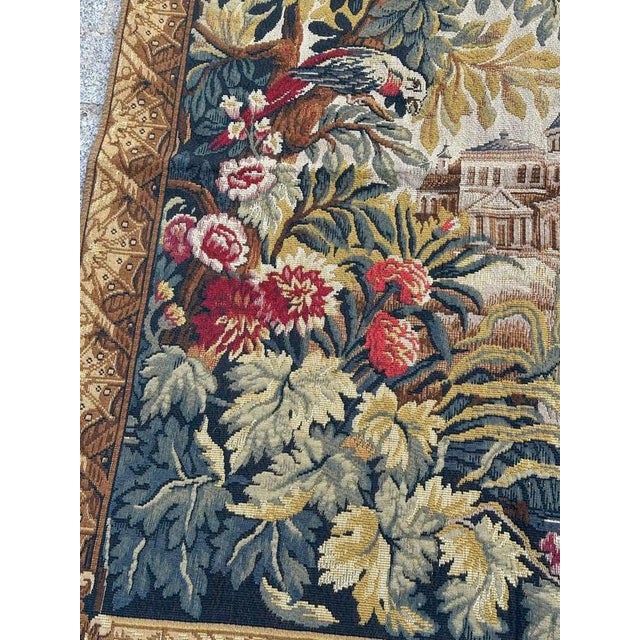 Vintage French Jacquard The Lignon Tapestry in the style of Aubusson, 1970s For Sale - Image 12 of 18