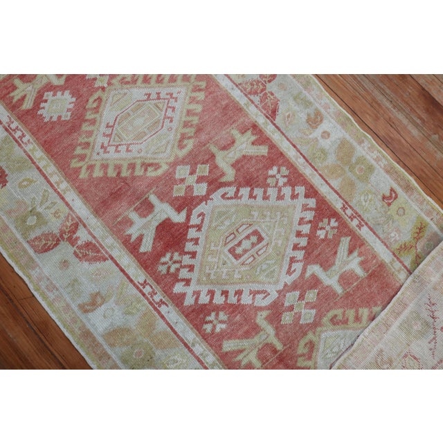 Early 20th Century Zabihi Collection Turkish Oushak Pigeon Small Runner - 3'4" x 6'9" For Sale - Image 4 of 8