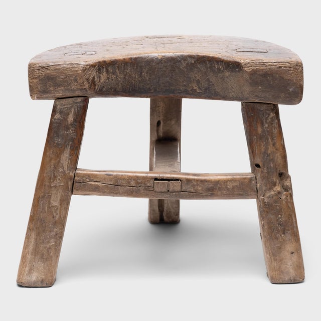 With rustic texture and simplicity of form, this petite 19th-century stool is a timeless example of casual seating in...
