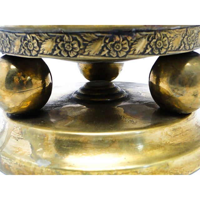 Goldenrod Patera Bowl on Stand from Henneberg Bros., 1930s For Sale - Image 8 of 9