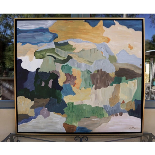 Wood "Almost There" Contemporary Abstract Landscape Painting by Laurie MacMillan, Framed For Sale - Image 7 of 7