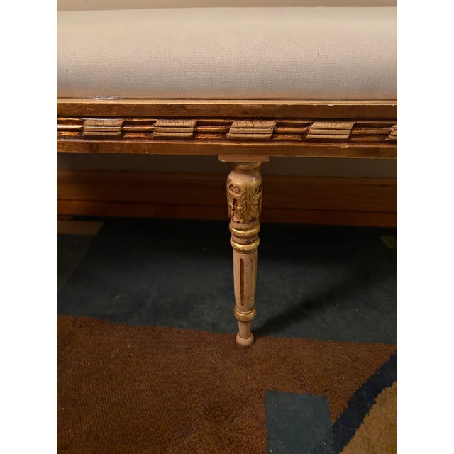 Early 19th Century Antique Louis XVI Style Wooden Carved Bench For Sale - Image 5 of 5