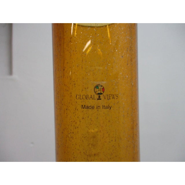 1980s Global Views Italy Post Modern Glass Blown Vase Bottle Italian For Sale - Image 10 of 11