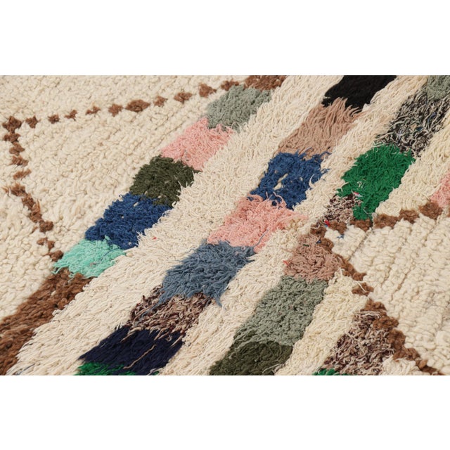 Vintage Moroccan Runner Rug With Colorful Stripes and Medallions | Rug & Kilim For Sale In New York - Image 6 of 7