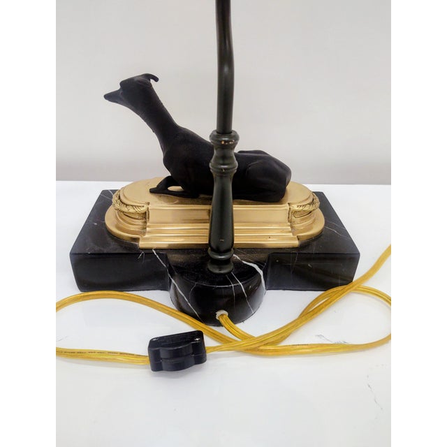 Chelsea House Inc Vintage Neoclassical Chelsea House Grayhound Right Facing Desk Lamp-Marble Base For Sale - Image 4 of 13