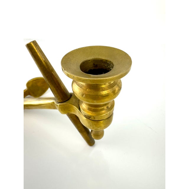 Mid 20th Century Solid Brass Nautical Anchor Candlestick Holder For Sale - Image 4 of 9