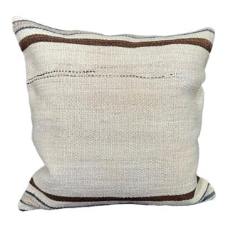 Turkish Hemp Pillow Cushion Natural Beige Brown Cushion Cover 20"x20" For Sale