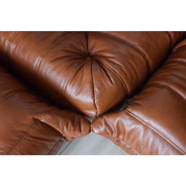 Ligne Roset Vintage Leather Modular Sofa Set by Michel Ducaroy for Ligne Roset, 1970s, Set of 3 For Sale - Image 4 of 18