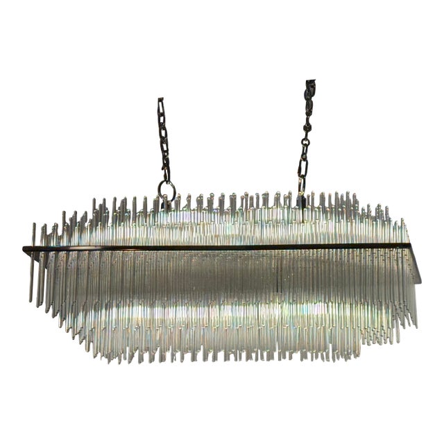 William Sonoma Metropolitan Linear Glass Rod Chandelier For Sale