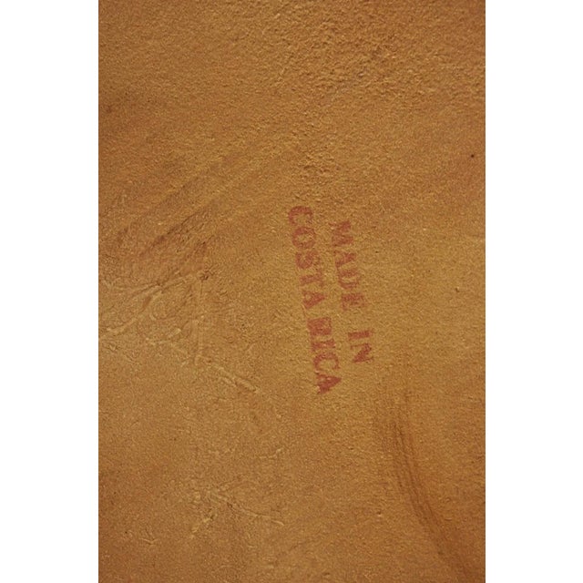 Mid 20th Century Costa Rican Campaign Style Teak Brown Leather Folding Rocker Rocking Chair For Sale - Image 9 of 12