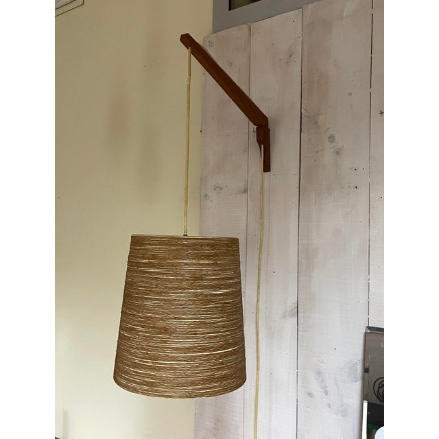 Vintage Teak and Sisal Wall Lamp by Lotte Bostlund, 1960s For Sale - Image 15 of 16