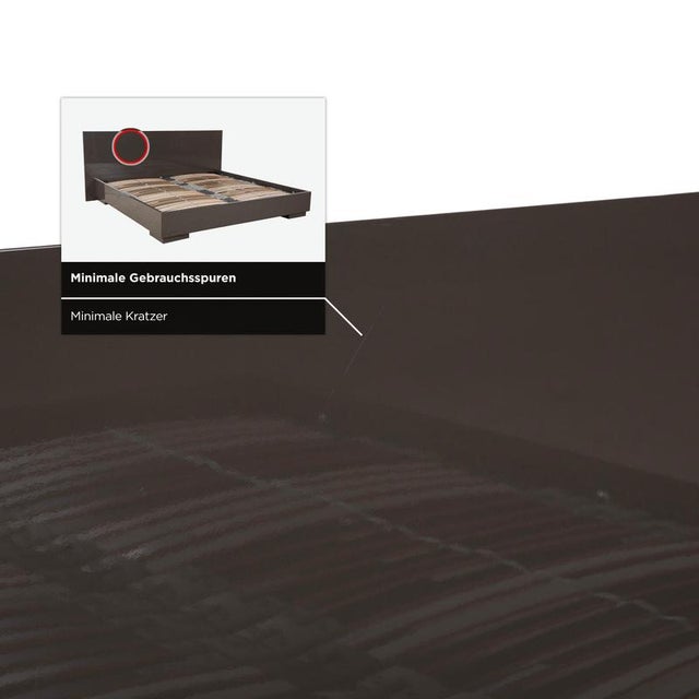 Wooden Bed in Grey Taupe High Gloss from Lübke For Sale - Image 9 of 16